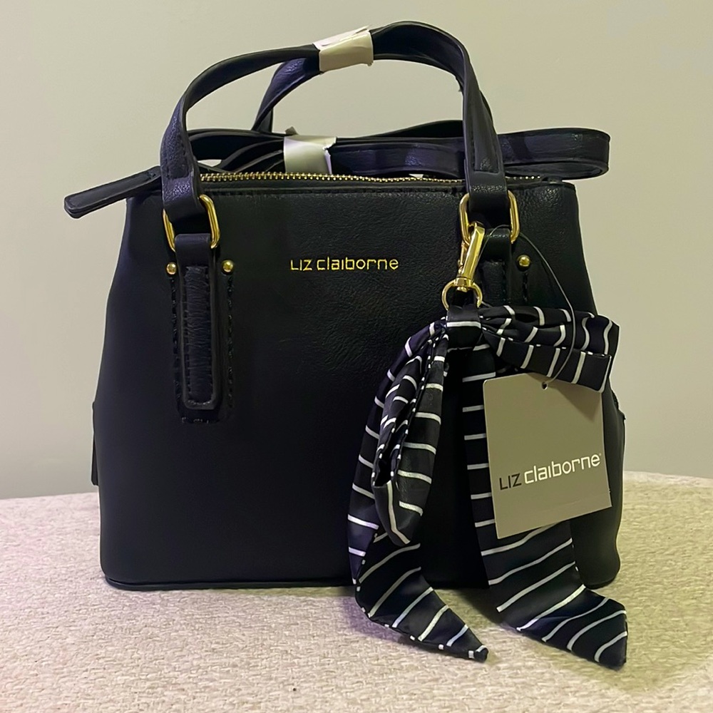 Liz Claiborne Black Satchel Purse with Strap
